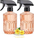 Glass Handheld Spray Bottle, 15oz Refillable Water Bottle Spray, Reusable Adjustable Nozzle Plant Mister Spray Bottles Indoor, Plant Mister for Hair, Cleaning, Gardening, Pets Care (Orange)