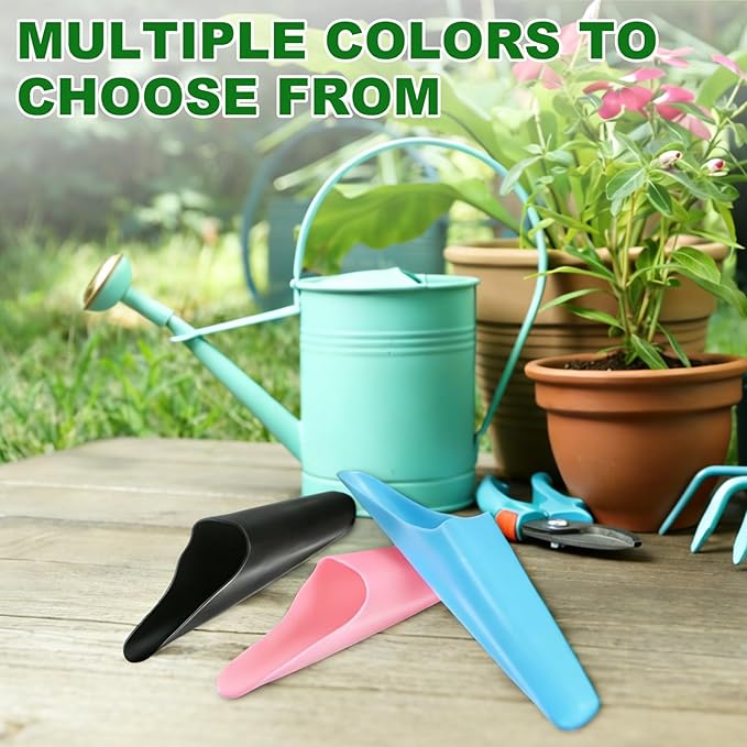 M METERXITY 2-Pack Bonsai Soil Scoops, Plastic Garden Soil Scoops Bucket Shovel Potting Scoopers for Transplanting/Flower Planting/Plant Succulent, Colorful Small Gardening Tools [Black, Blue]