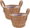 Alipis Seagrass Basket Planter Woven Flower Pots 2pcs 15cm Rattan Storage Basket Plant Container Straw Flower Pot for Indoor and Outdoor Plants