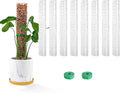 Bluepro 15 Inch 8 Pcs Plastic Moss Poles for Climbing Plants, Plant Support for Indoor Plants, White, Rectangular
