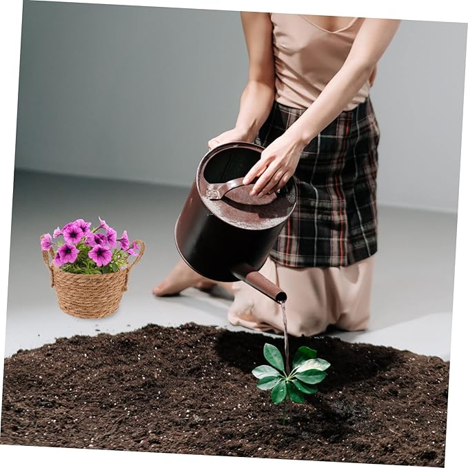 Hand Woven Plant Basket for Indoor Decor Large 12 inch Seagrass Planter Liner Rustic Decorative Storage Bin for Home and Garden