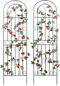 2 Pack 70.8" H x 19.7" W Metal Garden Trellis with Black Coating, Wire Lattice Grid Panel for Climbing Plants Outdoor Roses Vine Cucumbers Vegetables Flower Support (70.8" H, 2 Pack)