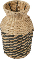 Angoily Rattan Vase 25cm Small Tabletop Woven Flower Basket Handmade Seagrass Planter for Home and Hotel Decoration