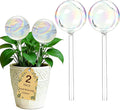 Glass Self-Watering Globes – Rainbow Clear Glass Self Watering Planter Insert for Indoor Outdoor Pot, Plant Watering Device for Vacation Plant Care, Drip Irrigation System, Garden Patio Hanging Plant