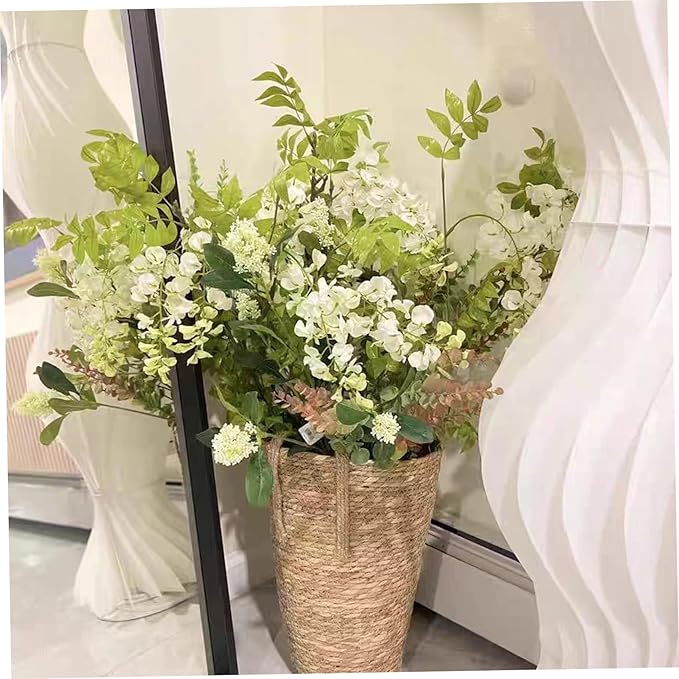 3PCS Rattan Planter, 3 Sizes Seagrass Woven Plant Basket with Waterproof Liner, Plant Baskets Indoor with Handle for Balcony Home Decoration|Flowerpot