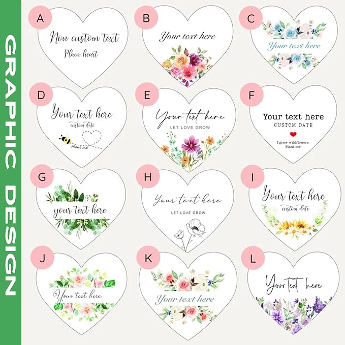 Personalized Heart Card Tags Plantable Wildflower Seeds Paper Heart Eco-Friendly Biodegradable Paper Wedding Memorial Gift Bereavement Gift For Bereaved Mother Or Father (Pack Of 20)