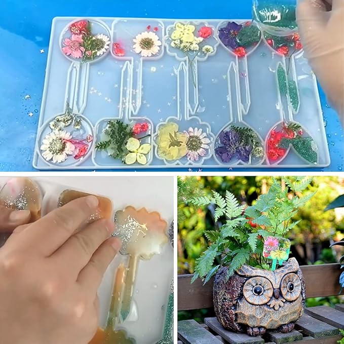 2 Pcs Plant Labels Resin Molds, Garden Markers Silicone Molds for Resin, Plant Tags Epoxy Resin Molds for Seed Potted Nursery Garden, T Shape