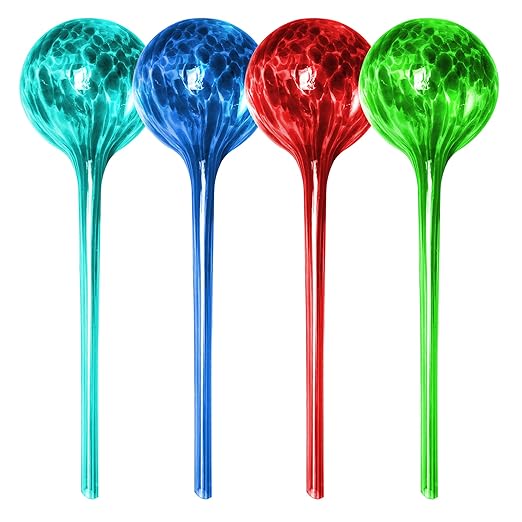 Besti Large Self Watering Globes for Plants Hands Free | Durable, Multicolored Glass Craftsmanship | Holds 380-400ml, Waters Plants Up to 2 Weeks