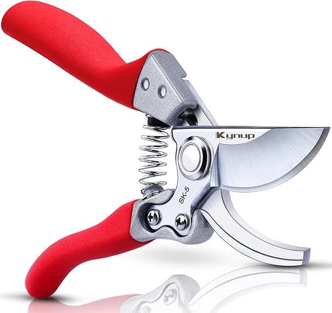 Kynup 8.6" Pruning Shears for Gardening, Garden Shears, Clippers, Garden Scissors, Pruners for Gardening, Heavy Duty Gardening Tools, Stainless Steel Pruners