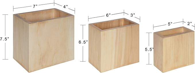 Kate and Laurel Domio Wall Hanging Planter Shelves, Set of 3, Natural Wood, Geometric Nesting Planter Collection