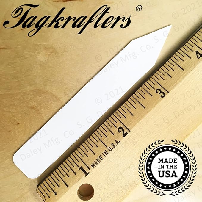 4" x 5/8" White Premium Pot Stakes - 400 Pcs - Plastic Plant Tags Markers and Labels - Nursery Garden Tree Labels Waterproof Writeable | Made in The USA |