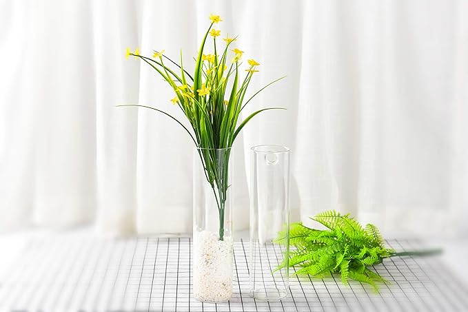 Kingbuy Wall-Mounted Plant Terrarium Propagation Station - 2 Cylinder Hanging Glass Tubes Planter for Hydroponic Plants, Indoor Wall Vases & Decorative Plant Holder Bathroom Office Living Room Decor
