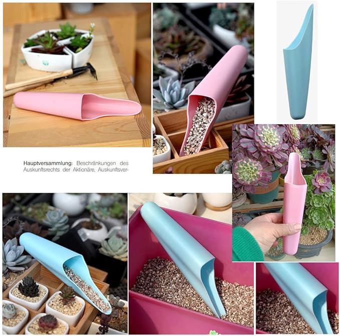 2 Pack Bonsai Soil Scoops Precision Potting Soil Scoop Far Reaching Hand Spreader Shaker Garden Cultivation Scoop for Digging Planting Transplanting Gardening Tool Seeds Fertilizer