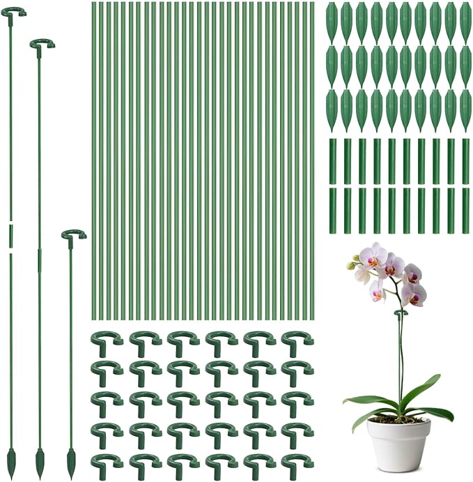 Pack of 30 Small Plant Stakes for Indoor Plants 10.7 Inches Single Stem Plant Support Stakes for Phalaenopsis/Orchid Flower/Succulent