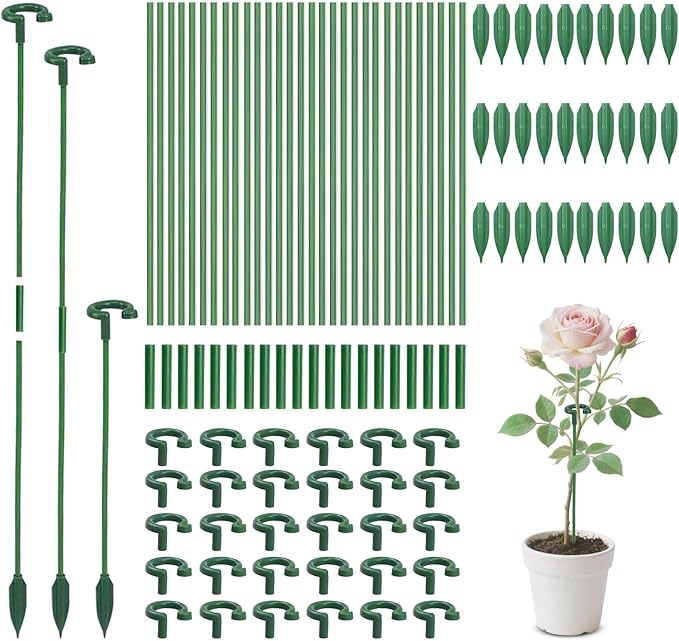 Pack of 30 Small Plant Stakes for Indoor Plants 6.7 Inches Single Stem Plant Support Stakes for Phalaenopsis/Orchid Flower/Succulent