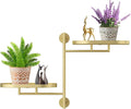YQSLYSF Window Rotating Plant Stand Shelf Indoor Gold Metal Floating Shelves 2-Tier Wall Mount Plant hanger Holders for Wall Planter Modern Home Decor window sill gifts