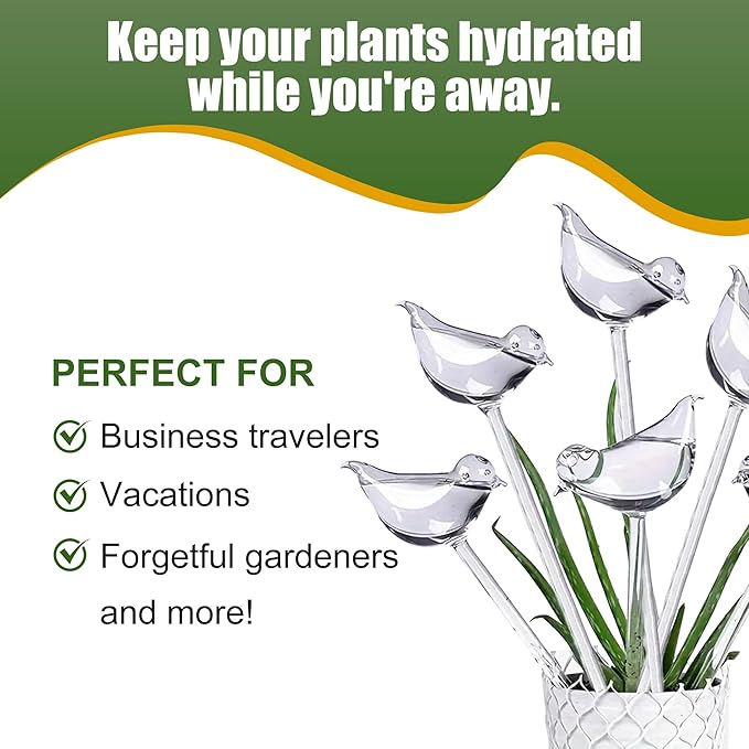 6 Small Handmade Bulbs PottedPlants Water Home Indoor-Outdoor GardenPatio Hanging Flower Spikes DecorationAutomatic Irrigation System (not Glass)