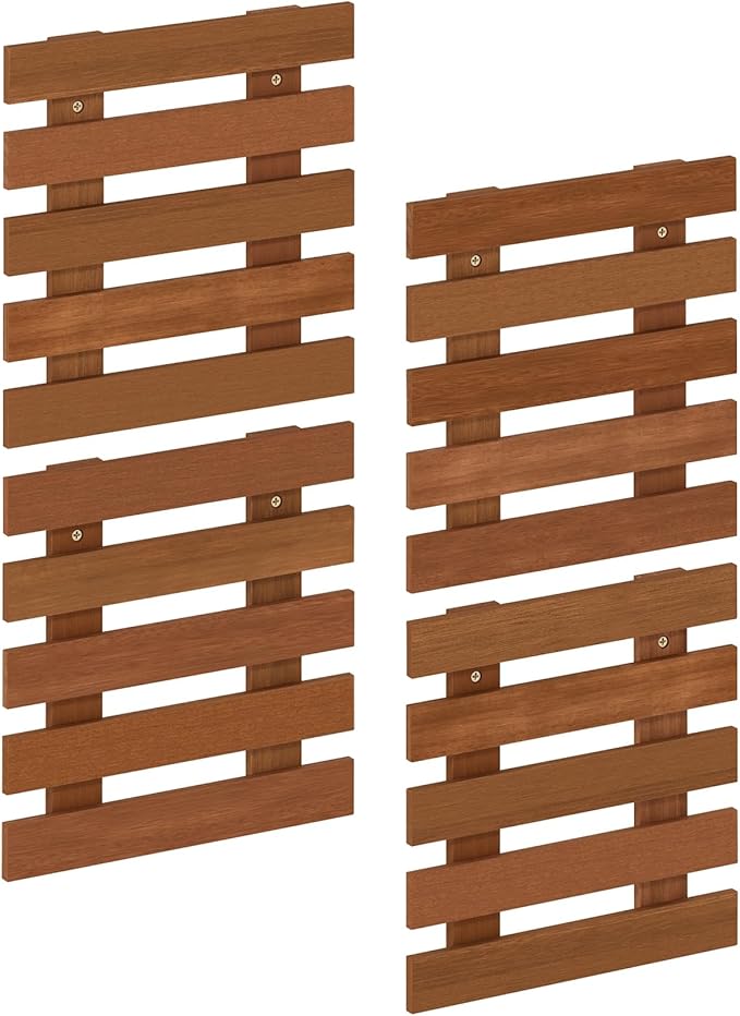 Furinno TIOMAN Outdoor Vertical Wall Planter, Set of 4 Wooden Hanging Planters, for Indoor, Outdoor Plants, Balcony, Patio, Light Wood