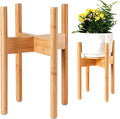 Plant Stand Indoor - Corner, Table and Floor Planter Holder - Adjustable, Durable Bamboo Wood - Fits 8, 10, 12-inch Dia Small, Mid-Large, Tall or Short Pot Sizes