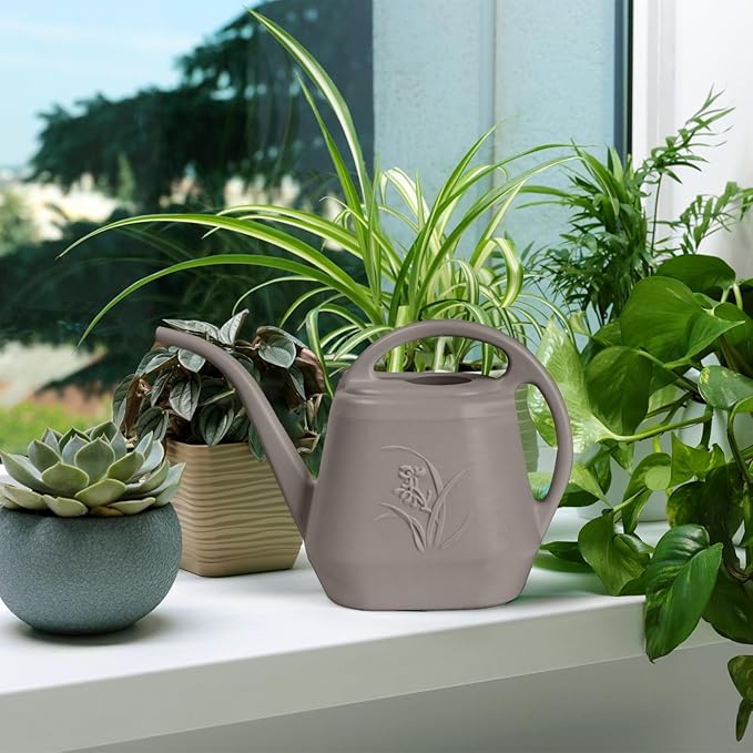 Hand Watering Can - for Home Plant Garden - 1 Gallon - Coffee Color