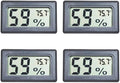 4-Pack Mini Digital Temperature Humidity Meters Gauge Indoor Thermometer Hygrometer LCD Display Fahrenheit (℉) for Reptile Tank,Jars,Guitar Case,Greenhouse, Garden, Cellar, Fridge, Closet