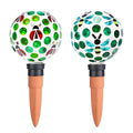 Terracotta Plant Watering Globes Mosaic Self Watering Spikes 2 Pack for Indoor Outdoor Plants Automatic Plant Waterer Plant Watering Devices for Garden Home Decor