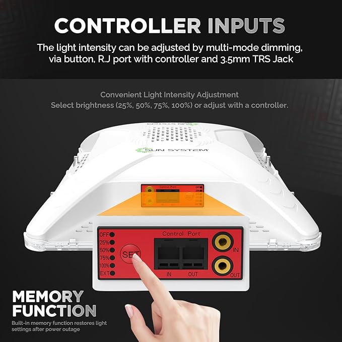 Sun System P2000 HelioGrow LED Grow Light for Indoor Plants - 200 Watt, High Efficiency Full Spectrum Dimmable Diodes, Daisy Chain up to 512 Units, 2 Year Warranty, Mounting Hardware Included