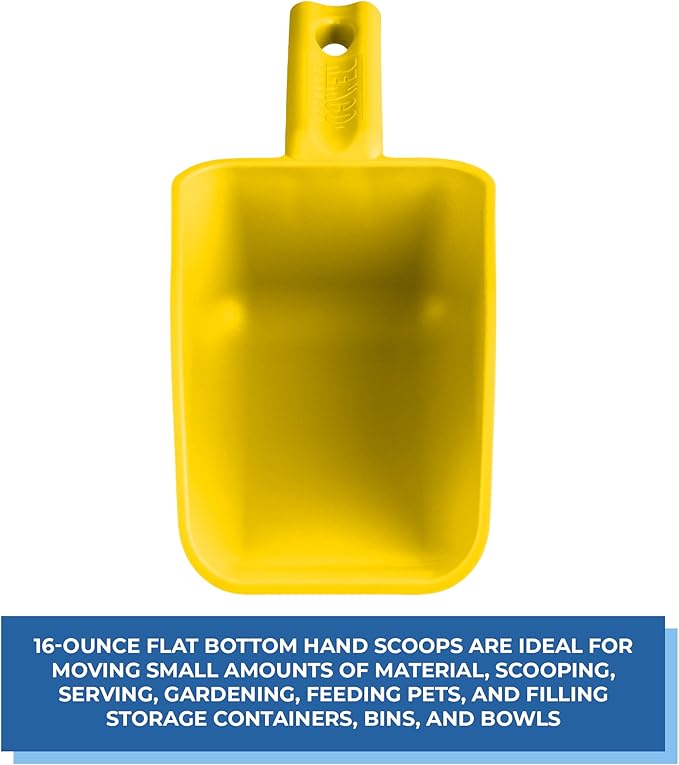 Vikan Remco 63006 Color-Coded Plastic Hand Scoop - BPA-Free Food-Safe Kitchen Utensils, Restaurant and Food Service Supplies, 16 oz, Yellow (Pack of 2)