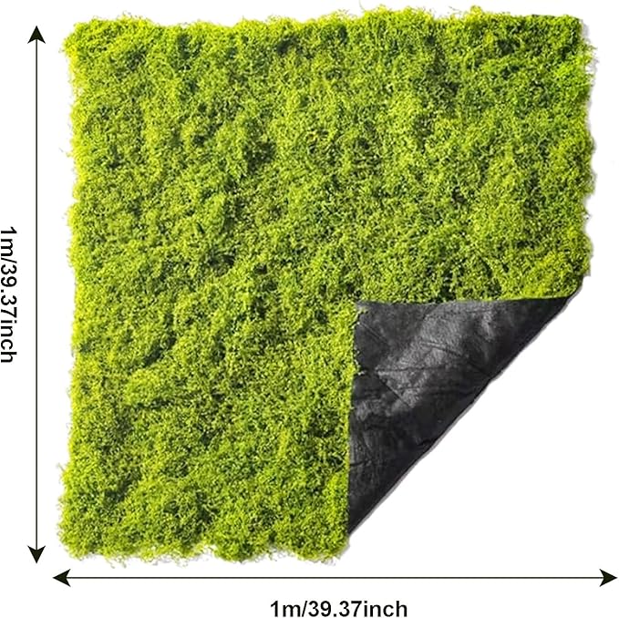Fake Moss for Crafts 39.37" x 39.37" Faux Moss for Plants Indoor Artificial Moss for Decorating Green Faux Grass for Planters Crafts DIY Table Centerpieces Fairy Garden Floral Wedding 100 x 100cm