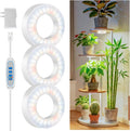 Kullsinss Ceiling Grow Light, 144 LEDs Full Spectrum Plant Lights for Indoor Growing with 6/12/16H Timer, 3 Spectrum Modes, 5 Brightness Levels, 3.5" Under Cabinet Grow Lamp for Small Plants (3-Head)