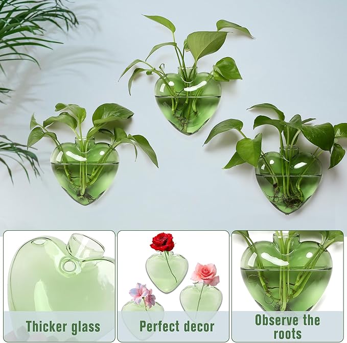 Wall Hanging Planter Propagation Station for Indoor Plants Glass Vase Air Plant Holder Gift for Women Girlfriend Plant Lover