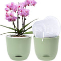 QCQHDU 2 Pack 7.2 Inch Orchid Pots with Holes for Repotting, Double-Layer and Self Watering Orchid Pot with Good Air Circulation