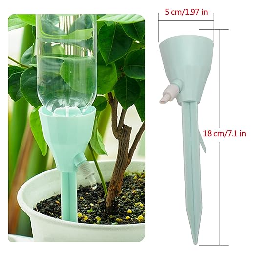 New Upgraded Plant Self Watering Spikes,Adjustable Plant Watering Devices with Slow Release Control Switch Water Dripper,Watering Planter Insert,Automatic Plant Waterer for Vacations (6)