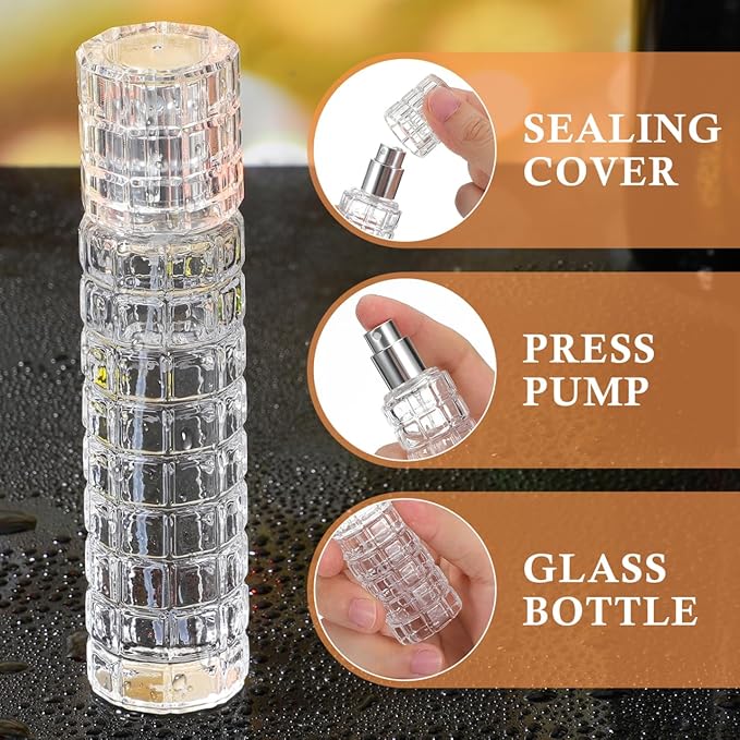 1Pc Cocktail Atomizer Sprayer 45ml Refillable Empty Bitters Spray Bottle Glass Martini Bar Bitter Perfume Mister for Bartending Travel and Home Use Resistant Airtight
