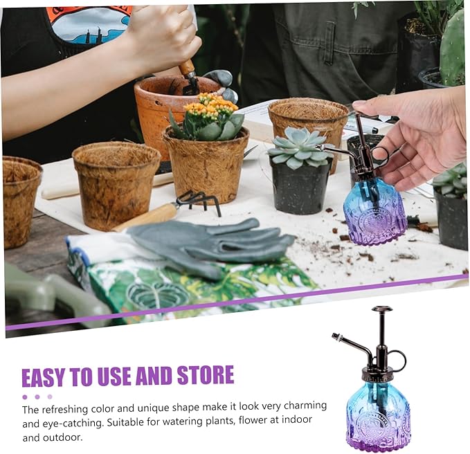 Mikikit Refillable Small Watering Can Garden Sprayer Bottle Vintage Decor House Warming