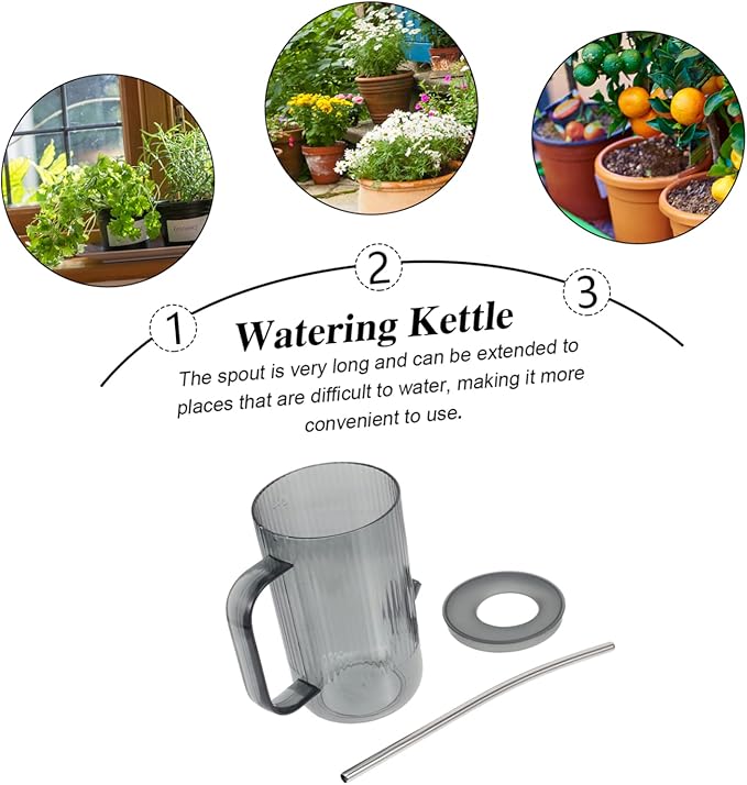 Toddmomy 1pc Chic Long Spout Watering Can Durable Watering Kettle for Indoor and Outdoor Gardening Lightweight Design with Transparent Body for Easy Water Level Monitoring