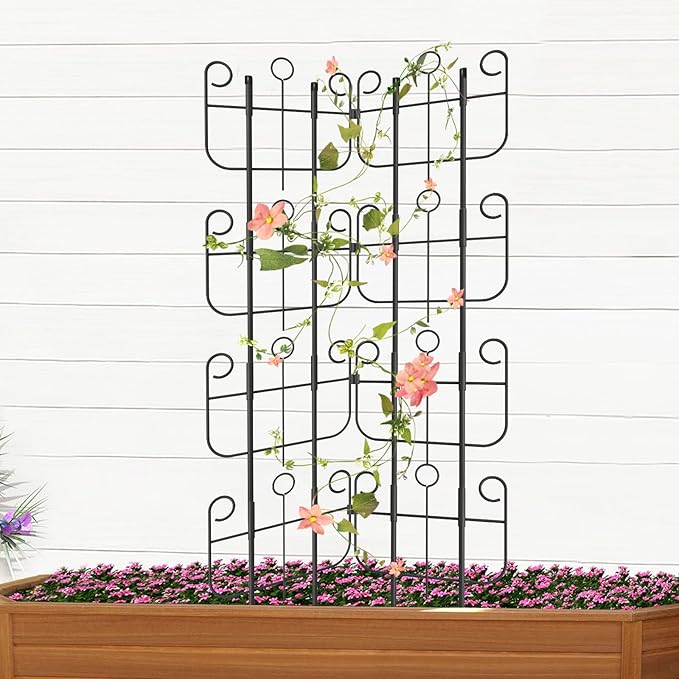 8 Pack Trellis for Climbing Plants Indoor, Expandable Heavy-Duty Metal Trellis for Potted Plants Outdoor, Flowers Vine Ivy, Sturdy Houseplant Pothos Plant Climber Support