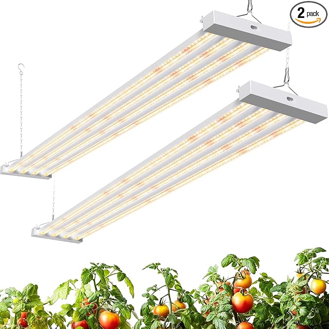 Barrina TX-L84 4FT Grow Light, 168W (2 x 84W), 4 LED Panels Wider Coverage, Full Spectrum with 730nm IR LEDs, High PPFD, Linkable, Hanging for Plant Light Indoor, Seeding, Vegetable, Flowers, 2 Packs