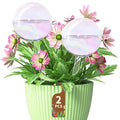 LASZOLA 2 Pcs Rainbow Glass Plant Self-Watering Globe for Indoor Outdoor, House Water Bulb for Small or Large Flower Pot, Iridescent Transparent Decorative Plant Dispenser Ball, Perfect for Vacation