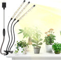 Led Grow Lights, 3 Heads Full Spectrum Plant Light with Clamp for Indoor Plants & Seed Starting, 10-Level Dimmable, Auto On Off, Timing 3 9 12Hrs