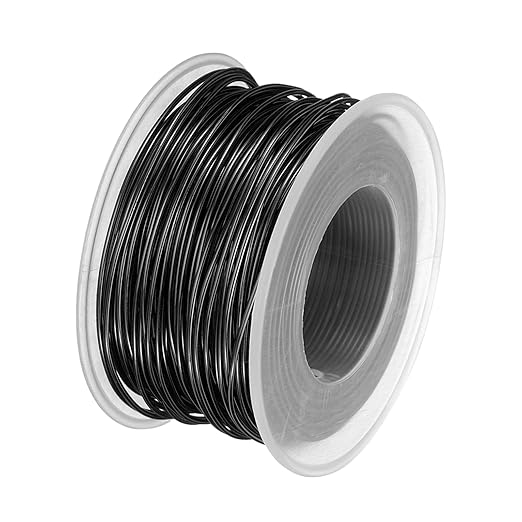 HARFINGTON Bonsai Wire Anodized Aluminum Training Wire Roll 1mm/18 Gauge 98ft Length Bendable Bonsai Tree Wire for Garden, Horticulture, Landscape, Planting, Black