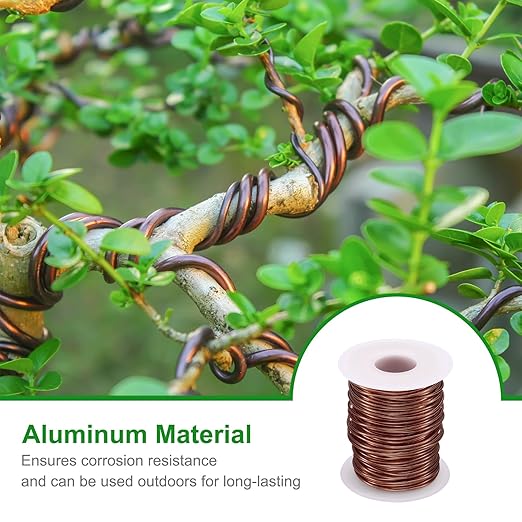 HARFINGTON Bonsai Wire Anodized Aluminum Training Wire Roll 1.5mm/15 Gauge 98ft Length Bendable Bonsai Tree Wire for Garden, Horticulture, Landscape, Planting, Copper