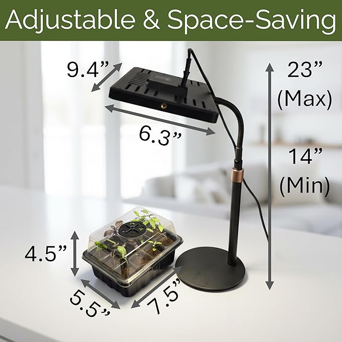 Seed Starter Kit with Grow Light – 2 Seed Starter Tray with Dome, Indoor Seed Starting System with LED Grow Light for Seedlings, Timer & Remote, 2 Kits Included