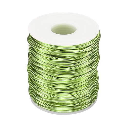 HARFINGTON Bonsai Wire Anodized Aluminum Training Wire Roll 2mm/12 Gauge 98ft Length Bendable Bonsai Tree Wire for Garden, Horticulture, Landscape, Planting, Grass Green