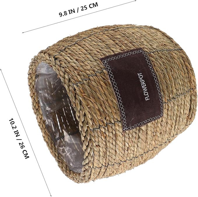Levemolo Handwoven Rattan Planter Basket for Indoor Outdoor Plants, Large Straw Wicker Flower Pot with Natural Seagrass Weave, Decorative Plant Holder for Home Garden Balcony