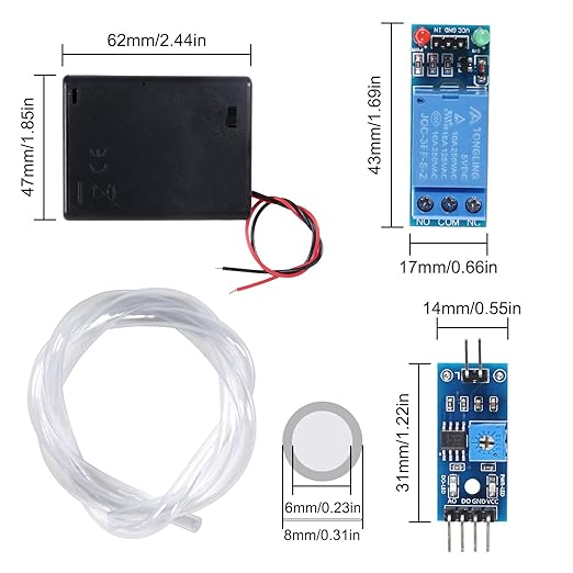 Upgrade Automatic Irrigation DIY Kit Self Watering System with Capacitive Soil Moisture Sensor 5V Relay Module and Water Pump + 50cm Silicone Tubing for Garden Plant Flower Watering DIY