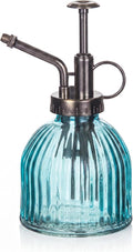 Topadorn Blue Glass Plant Mister Spray Bottle - Mini Vintage Watering Can with Pump for Indoor Plants & Succulents
