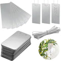 MorningRo 100 Pcs Aluminum Plant Labels Bulk 3.74 x 1.57 Inch Large Metal Plant Tags Double Sided Written Tree Tags Labels Markers with 100 Metal Wires for Outdoor Garden Identification and Greenhouse
