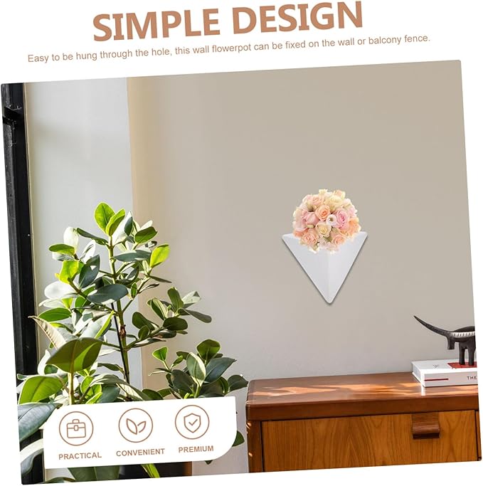 BESPORTBLE Wall Mounted Cement Planter Pot Modern Geometric Hanging Flowerpot for Indoor Decor and Lightweight Design for Spaces