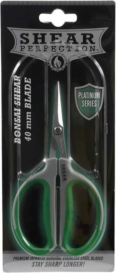 Shear Perfection Stainless Steel Bonsai Scissors, 1.5" Straight Blades - Platinum Series